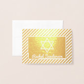 Stripes Real Gold Foil Foto Bat Mitzvah Vielen Dan Folienkarte (Vorderseite mit Umschlag)