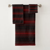 Stripes Red Black Badehandtuch Set (Insitu)