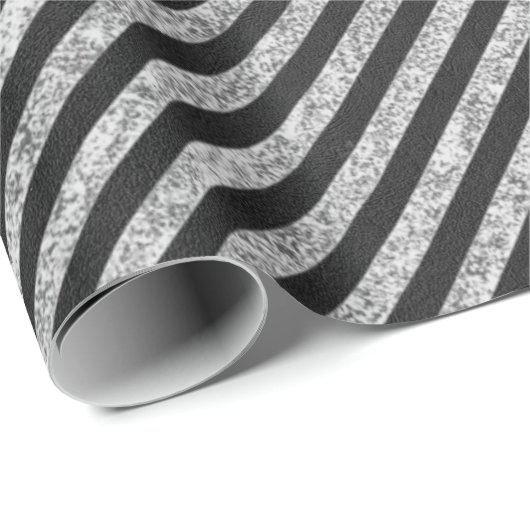 Stripes Schwarz-weiß Lines Chalkboard Elegante Geschenkpapier (Rolleneckpunkt)