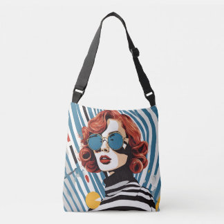 Stripes & Shades Pop Art Statement Tag Tragetaschen Mit Langen Trägern