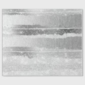STRIPES SILVER GRAY GLITZER WEDING BRIDAL Strokes Geschenkpapier (Flach)