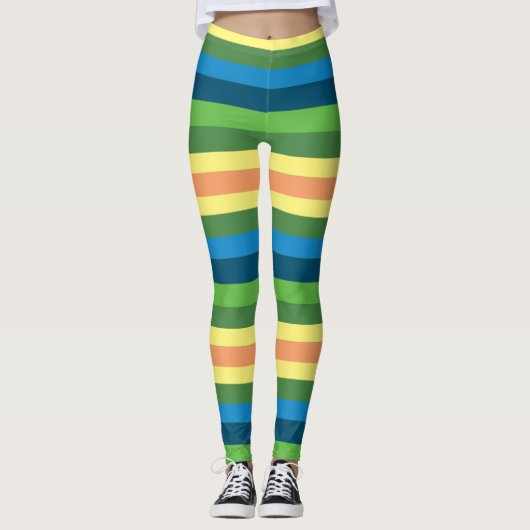 Stripes Summer Fashion Custom Leggings (Vorderseite)