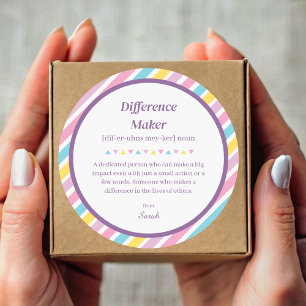 Stripes Teacher Mentor Wertschätzung Vielen Dank Runder Aufkleber