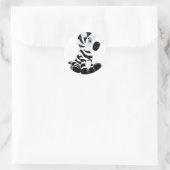 Stripes the Baby Zebra Runder Aufkleber (Tasche)