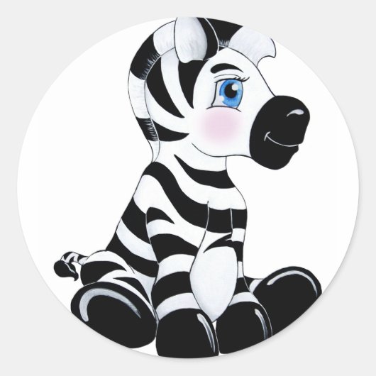 Stripes the Baby Zebra Runder Aufkleber (Vorderseite)