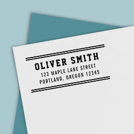 Stripes Varsity Sporty Style Name Rücksendeadresse Permastempel