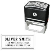 Stripes Varsity Sporty Style Name Rücksendeadresse Permastempel (Beispiel)