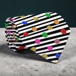 Stripes with Colorful Circles Necktie Krawatte<br><div class="desc">This unique necktie features a vibrant design of stripes interwoven with eye-catching colorful circles. It's a stylish accessory that adds a pop of personality to any outfit,  perfect for making a statement at any occasion.</div>