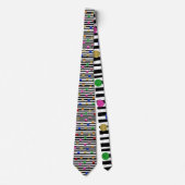 Stripes with Colorful Circles Necktie Krawatte (Vorderseite)