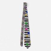 Stripes with Colorful Circles Necktie Krawatte (Rückseite)