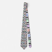 Stripes with Pastel Colorful Circles Necktie Krawatte (Vorderseite)