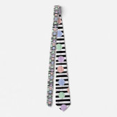 Stripes with Pastel Colorful Circles Necktie Krawatte (Rückseite)