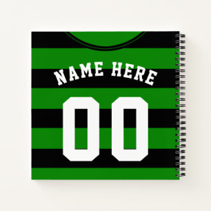 Stripesd Jersey Template Notebook Soccer Footy Notizbuch