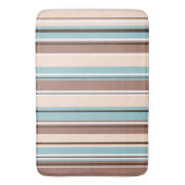 Stripey Design Vertikal Browns Blue Creme & White Badematte (Vorderseite Vertikal)