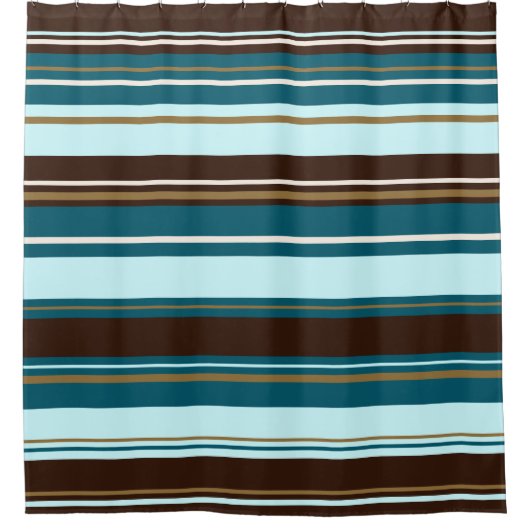 Stripey Entwurfs-Brown-Knickenten Creme u. Gold Duschvorhang (Vorderseite)