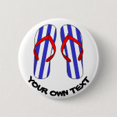 Stripey Flip Flops Strandsandles benutzerdefiniert Button (Vorderseite)