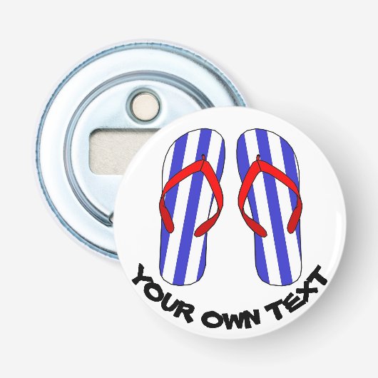 Stripey Flip Flops Strandsandles benutzerdefiniert Flaschenöffner (Vorderseite)