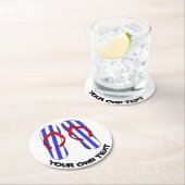 Stripey Flip Flops Strandsandles benutzerdefiniert Runder Pappuntersetzer (Vor Ort)