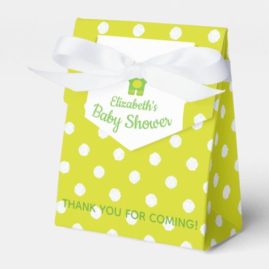 Stripey Green Little Monster Babydusche Geschenkschachtel (Vorderseite)