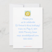 Stripey-Junge-Bunny-Geburtstagseinladung Einladung (Rückseite)