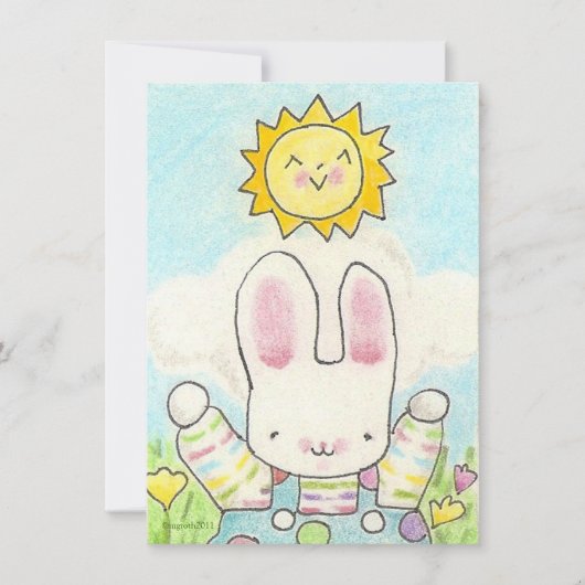 Stripey-Junge-Bunny-Geburtstagseinladung Einladung (Vorderseite)