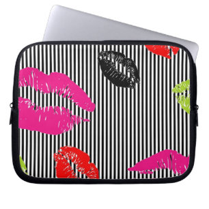 Stripey Lippenlaptop-Hülsen Laptopschutzhülle