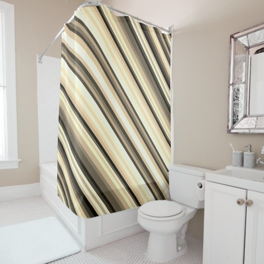 Stripey Sepia Duschvorhang (Beispiel)