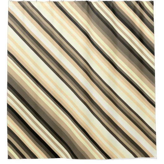 Stripey Sepia Duschvorhang (Vorderseite)