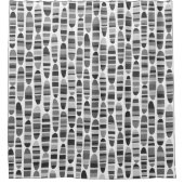 Stripey Strokes 120123 - Schwarz und Weiß Duschvorhang (Vorderseite)