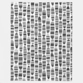 Stripey Strokes 120123 - Schwarz und Weiß Fleecedecke (Vorderseite)