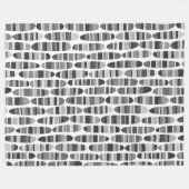 Stripey Strokes 120123 - Schwarz und Weiß Fleecedecke (Vorderseite (Horizontal))