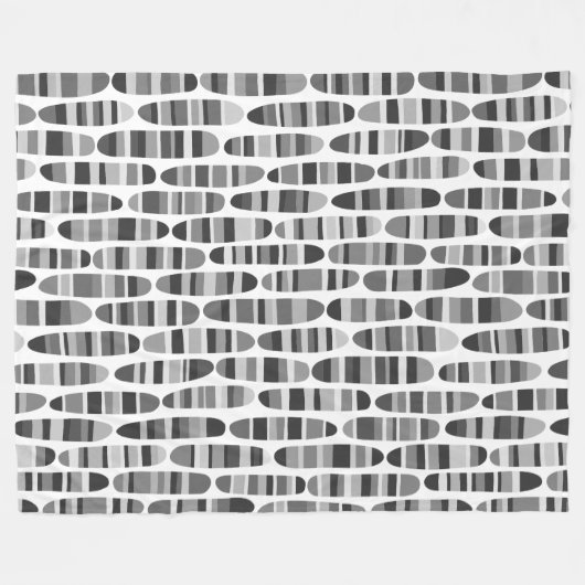 Stripey Strokes 120123 - Schwarz und Weiß Fleecedecke (Vorderseite (Horizontal))