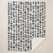 Stripey Strokes 120123 - Schwarz und Weiß Sherpadecke (Vorderseite)