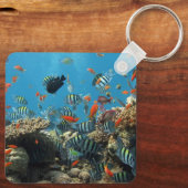 Stripey Tropical Fish Coral Chaos Schlüsselanhänger (Rückseite)