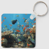 Stripey Tropical Fish Coral Chaos Schlüsselanhänger (Rückseite)