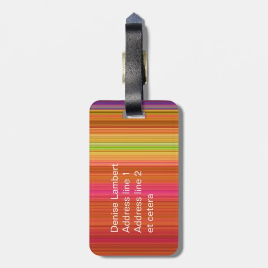 Stripey Welt Gepäckanhänger (Rückseite vertikal)