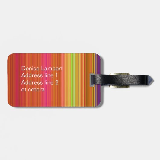 Stripey Welt Gepäckanhänger (Rückseite horizontal)