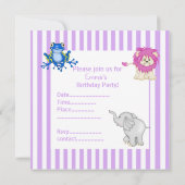 STRIPEY ZOO LILAC PARTY EINLADUNG (Rückseite)