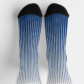 Striping Navy Blue & White Modernes Abstraktes Mus Socken (Oben)