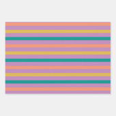 Stripped dots Rosy Lila Green and Senf Geschenkpapier Set (Vorderseite 3)