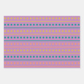 Stripped dots Rosy Lila Green and Senf Geschenkpapier Set (Vorderseite 2)
