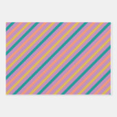 Stripped dots Rosy Lila Green and Senf Geschenkpapier Set (Vorderseite)