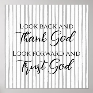 Stripped Script Lettering Trust God Inspirational Poster