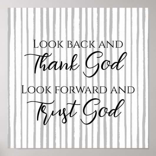 Stripped Script Lettering Trust God Inspirational  Poster (Vorne)
