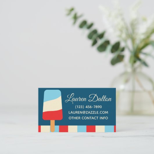 Strippte Popsicles Business oder Contact Cards Visitenkarte (Stehend Vorderseite)