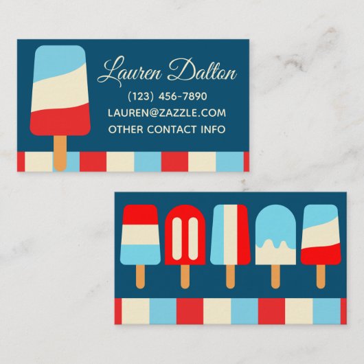 Strippte Popsicles Business oder Contact Cards Visitenkarte (Vorne/Hinten)