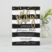 Stripte Babydusche Moderne Aquarellfarben Einladun Einladung (Stehend Vorderseite)