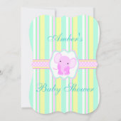 Stripte Elefant Babydusche Einladung (Rückseite)