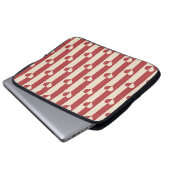 Stripte Elektronik-Handschuhe aus Creme und Rotem Laptopschutzhülle (Vorne Knopf)