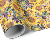 Stripte Flora: farbenfrohe indische Ornamente Geschenkpapier (Rolleneckpunkt)